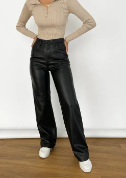 Pantalons^Outfitbook Pantalon large en simili cuir NOIR