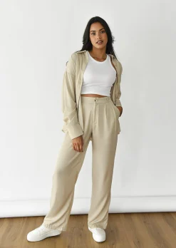 Pantalons^Outfitbook Pantalon large fluide BEIGE