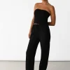 Pantalons^Outfitbook Pantalon large lin cordon NOIR