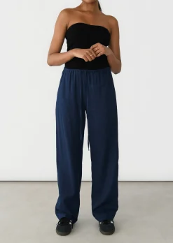 Pantalons^Outfitbook Pantalon large lin cordon BLEU