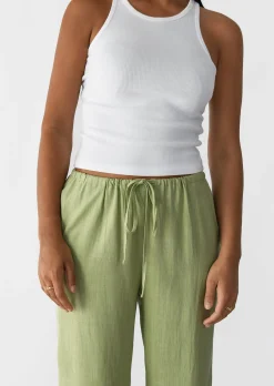 Pantalons^Outfitbook Pantalon large lin cordon VERT