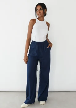 Pantalons^Outfitbook Pantalon large lin cordon Bleu