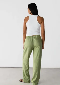 Pantalons^Outfitbook Pantalon large lin cordon VERT