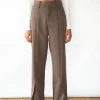 Pantalons^Outfitbook Pantalon marron fendu devant brown