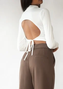 Pantalons^Outfitbook Pantalon marron fendu devant brown