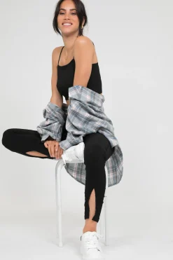 Pantalons^Outfitbook Pantalon fendu sur le devant noir