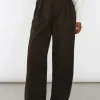 Pantalons^Outfitbook Pantalon pinces wideleg MARRON