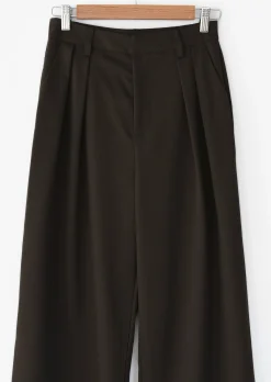 Pantalons^Outfitbook Pantalon pinces wideleg MARRON