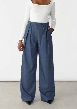 Pantalons^Outfitbook Pantalon wideleg à pinces BLEU