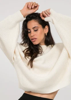 Pulls L Cardigans^Outfitbook Pull à col montant et manches ballon BEIGE