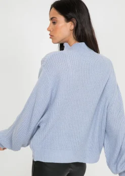 Pulls L Cardigans^Outfitbook Pull à col montant et manches ballon BLEU