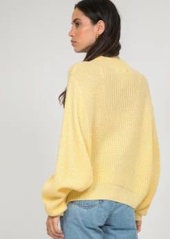 Pulls L Cardigans^Outfitbook Pull à col montant et manches ballon JAUNE