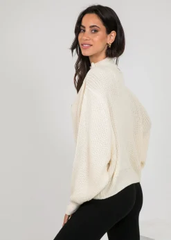 Pulls L Cardigans^Outfitbook Pull à col montant et manches ballon BEIGE