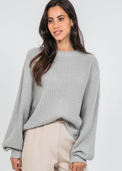 Pulls L Cardigans^Outfitbook Pull à col rond et manches ballon gris