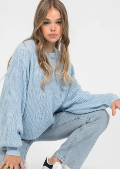 Pulls L Cardigans^Outfitbook Pull à col rond et manches ballon BLEU