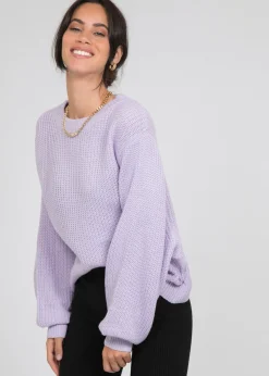 Pulls L Cardigans^Outfitbook Pull à col rond et manches ballon LILAS
