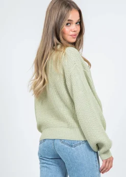 Pulls L Cardigans^Outfitbook Pull à col rond et manches ballon VERT