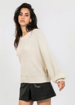 Pulls L Cardigans^Outfitbook Pull à col rond et manches ballon BEIGE