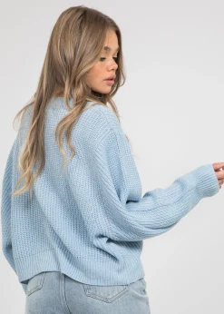 Pulls L Cardigans^Outfitbook Pull à col rond et manches ballon BLEU