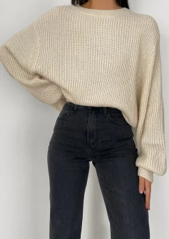 Pulls L Cardigans^Outfitbook Pull à col rond et manches ballon BEIGE