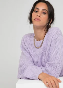 Pulls L Cardigans^Outfitbook Pull à col rond et manches ballon LILAS