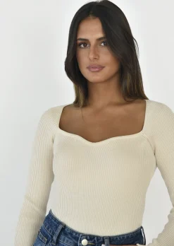 Pulls L Cardigans^Outfitbook Pull à encolure cœur BEIGE