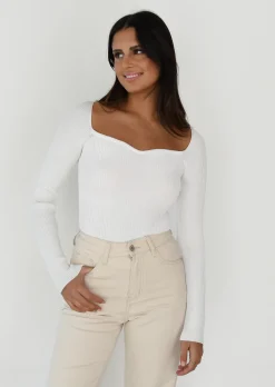 Pulls L Cardigans^Outfitbook Pull à encolure cœur BLANC