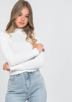 Pulls L Cardigans^Outfitbook Pull à ourlet volanté blanc