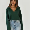 Pulls L Cardigans^Outfitbook Pull avec col à revers GREEN