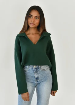 Pulls L Cardigans^Outfitbook Pull avec col à revers GREEN