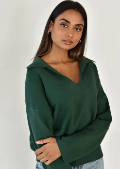 Pulls L Cardigans^Outfitbook Pull avec col à revers GREEN