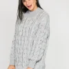 Pulls L Cardigans^Outfitbook Pull col haut en maille torsadée GRIS