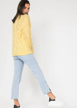 Pulls L Cardigans^Outfitbook Pull col haut en maille torsadée pastel JAUNE