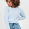 Pulls L Cardigans^Outfitbook Pull col rond duveteux BLEU