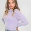 Pulls L Cardigans^Outfitbook Pull col rond duveteux LILAS