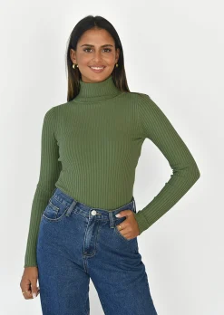 Pulls L Cardigans^Outfitbook Pull col roulé VERT
