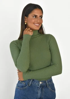 Pulls L Cardigans^Outfitbook Pull col roulé VERT