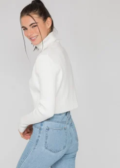 Pulls L Cardigans^Outfitbook Pull col roulé côtelé BLANC
