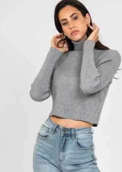 Pulls L Cardigans^Outfitbook Pull col roulé côtelé gris GRISCLAIR