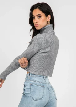 Pulls L Cardigans^Outfitbook Pull col roulé côtelé gris GRISCLAIR