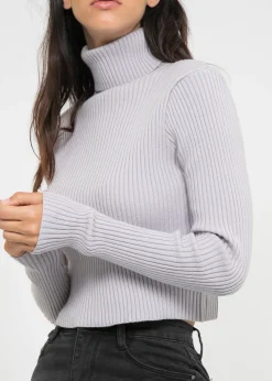 Pulls L Cardigans^Outfitbook Pull col roulé côtelé MAUVE