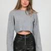 Pulls L Cardigans^Outfitbook Pull court oversize GRIS