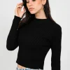 Pulls L Cardigans^Outfitbook Pull côtelé ras de cou NOIR