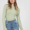 Pulls L Cardigans^Outfitbook Pull côtelé ras de cou VERT