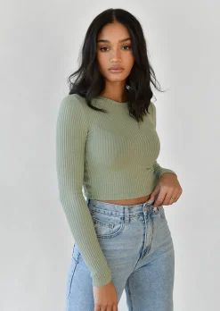 Pulls L Cardigans^Outfitbook Pull dos ou avec liens à nouer VERT