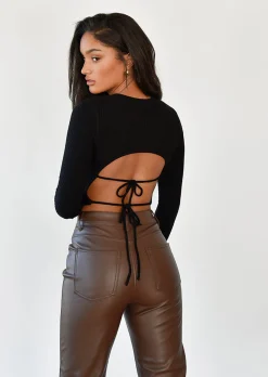 Pulls L Cardigans^Outfitbook Pull dos ouvert avec liens à nouer NOIR