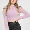 Pulls L Cardigans^Outfitbook Pull duveteux col montant LILAS