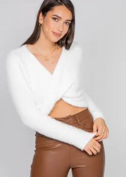 Pulls L Cardigans^Outfitbook Pull duveteux drapé BLANC