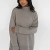Pulls L Cardigans^Outfitbook Pull en maille à col montant TAUPE