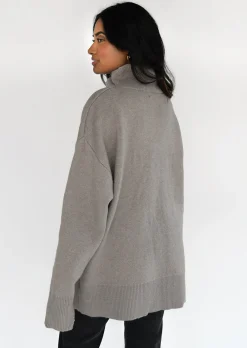 Pulls L Cardigans^Outfitbook Pull en maille à col montant TAUPE